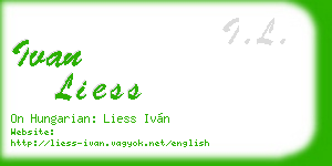 ivan liess business card