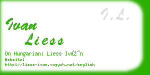 ivan liess business card